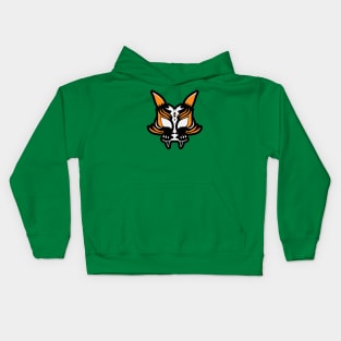 Dark Kitsune Face - Orange Kids Hoodie